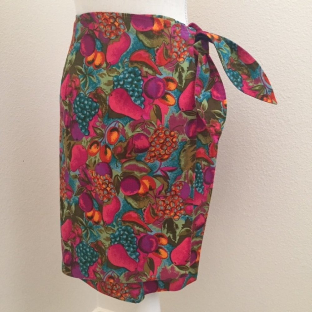 Bright, Fun, Colorful Short Wrap Skirt-Vintage